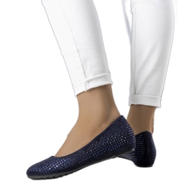 Navy balerinák fedett ékkel a Julie-tól kék