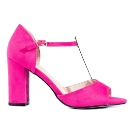 Rózsaszín női klasszikus Shelovet magassarkú szandál