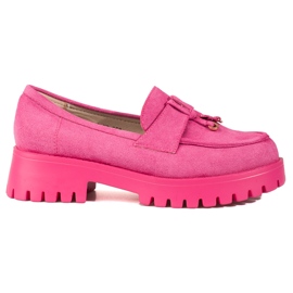 Shelovet rózsaszín velúr platformcipők