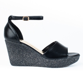 Női Shelovet fekete magas ékszandál