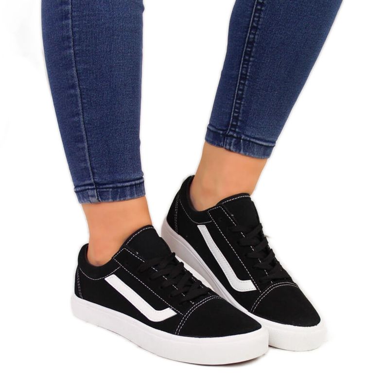 Fekete-fehér textil alacsony tornacipő Atletico WY18081