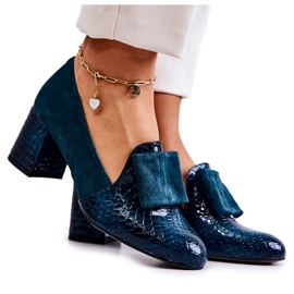 PA2 Diana zöld velúr kígyóbőr szivattyúk