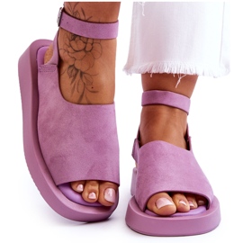 FG2 Kényelmes női platformszandál, lila rubin