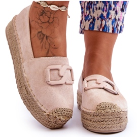 FI1 Női klasszikus platform Espadrilles Beige Maurine bézs