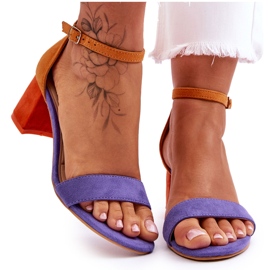 FB1 Lila és sárga Quincy Suede alacsony sarkú szandál ibolya FB1 Lila és sárga Quincy Suede alacsony sarkú szandál ibolya