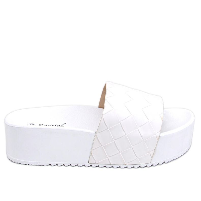 PA1 A márka magas talpú szandálja Morlet White fehér