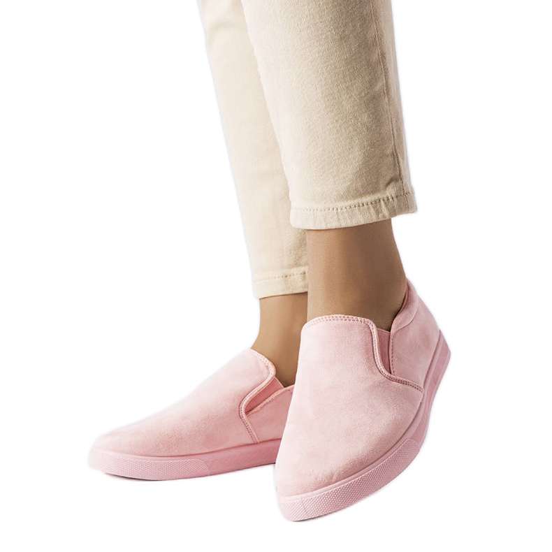 Rózsaszín öko-velúr tornacipő a Leroy-tól