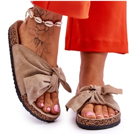 PS1 Wendy sötét bézs parafa papucs