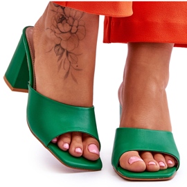 Női Loara zöld bőr klasszikus papucs