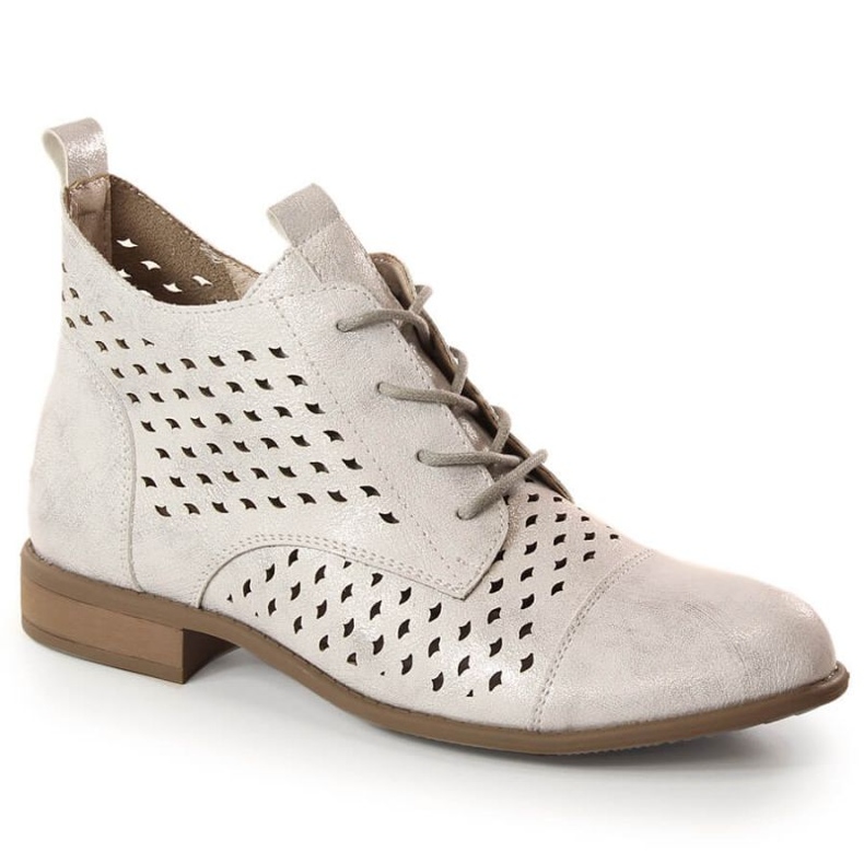 Áttört rugós csizma Jezzi W JEZ392B ezüst