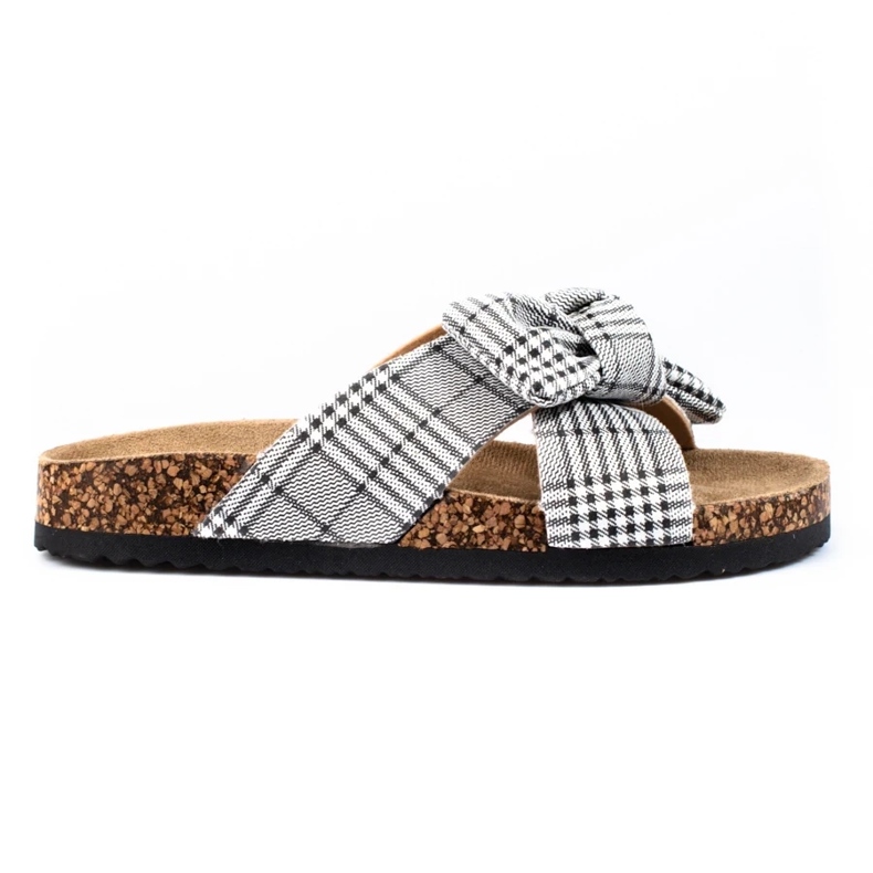 Vinceza női kockás papucs fehér