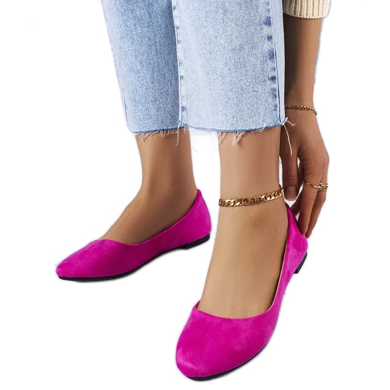 Rózsaszín öko-velúr balerinák a Donatientől