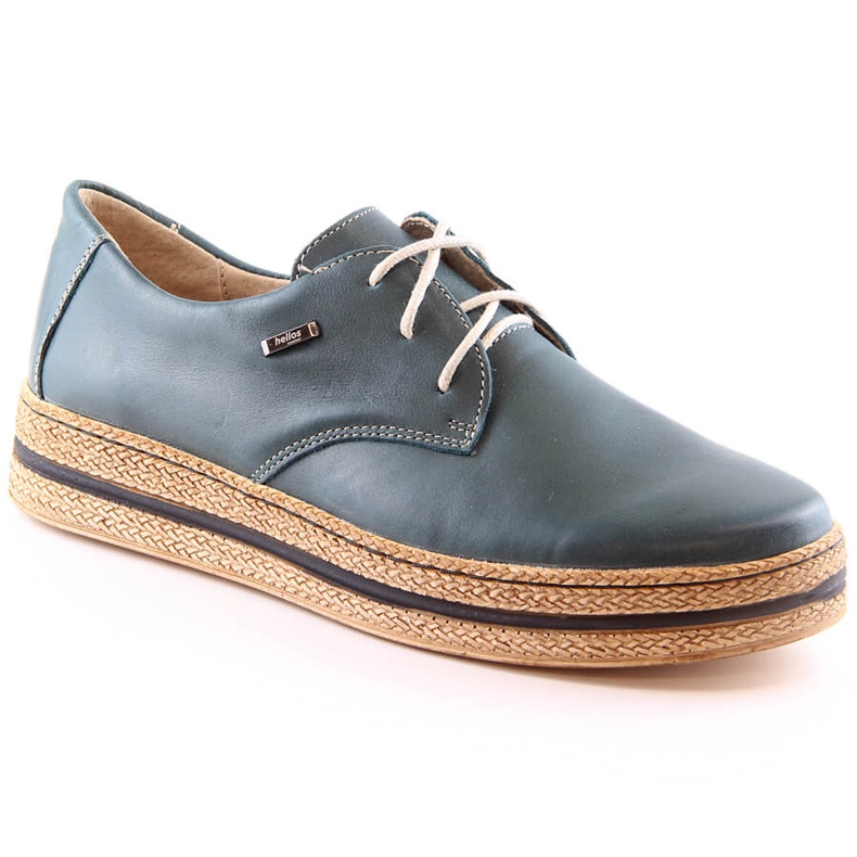 Kényelmes női bőrcipő zöld Helios 380 platformon Kényelmes női bőrcipő zöld Helios 380 platformon