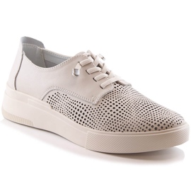 Női bézs bőr áttört cipő Filippo DP4405 Női bézs bőr áttört cipő Filippo DP4405