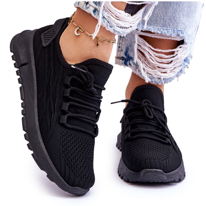 FB2 Női bebújós sportcipő fekete Rosett