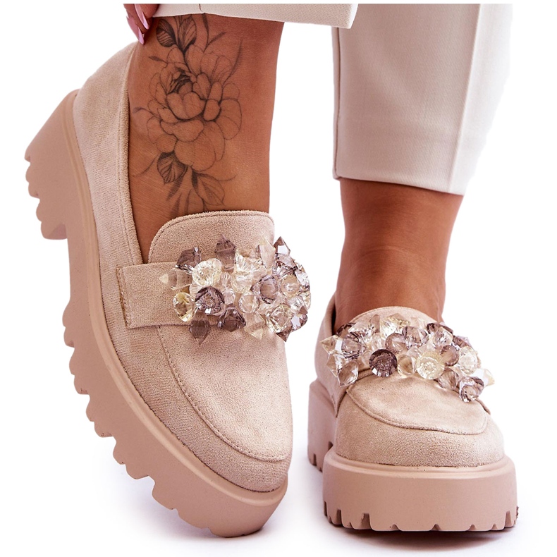 FB2 Női pólócipők bézs díszítéssel Brenda