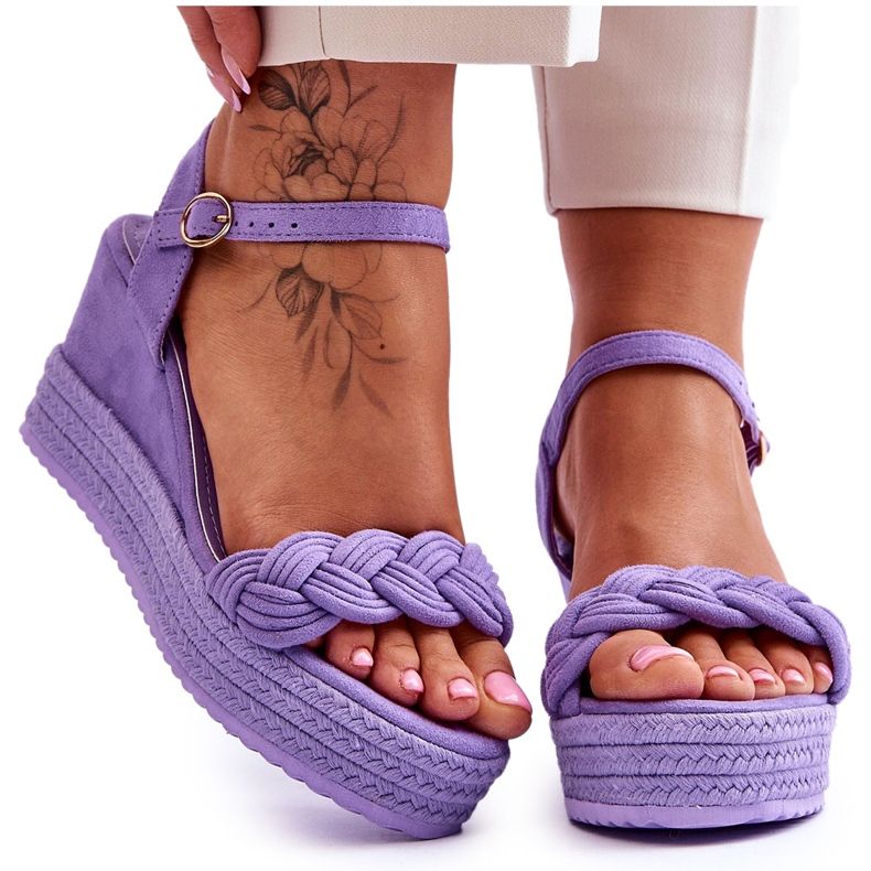 Klasszikus Suede Wedge Sandals Purple Denisse ibolya