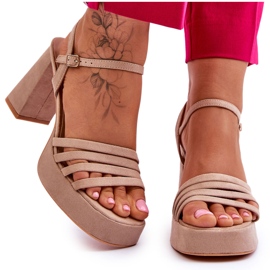 Női Velúr Platform szandál Bézs Verda barna Női Velúr Platform szandál Bézs Verda barna