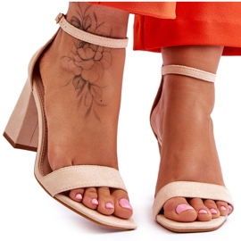 Női Szandál Stabil Sarkú Bézs Lavissa barna Női Szandál Stabil Sarkú Bézs Lavissa barna