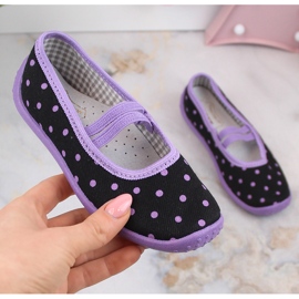 Lány balerina papucs óvodai és iskolai slip-on Nazo N006ABW fekete