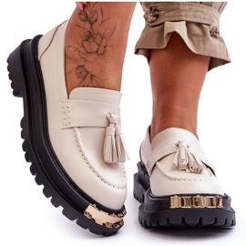 Lonisa Lonis Classic Loafers rojtokkal bézs