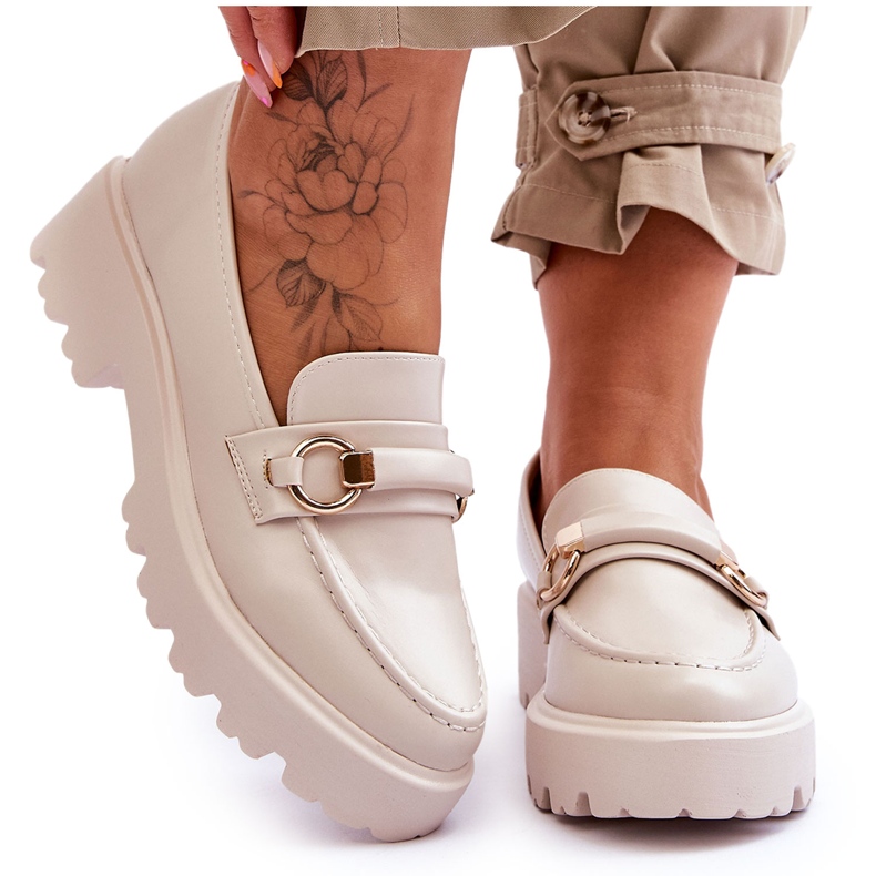 FJ1 Női bőrcipők Bézs Camerin