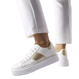 Aurélie fehér tornacipő arany csíkkal