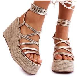 FJ1 Arany Margaritt Wedge szandál aranysárga FJ1 Arany Margaritt Wedge szandál aranysárga