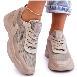 Női Memory Foam System Big Star Fabric sportcipő LL274A066 Bézs Női Memory Foam System Big Star Fabric sportcipő LL274A066 Bézs