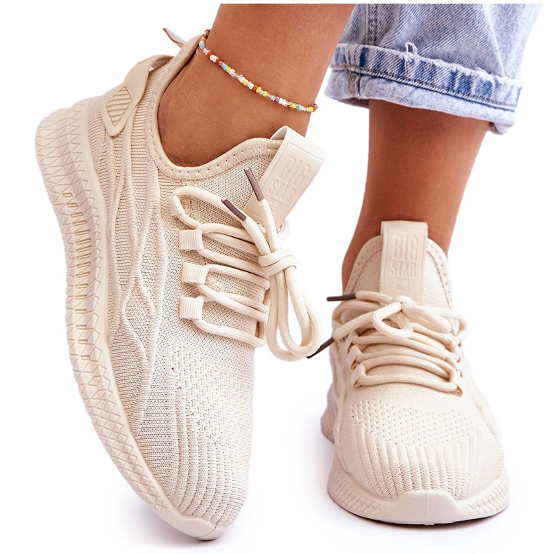 Női felbújós tornacipő Big Star LL274714 Bézs