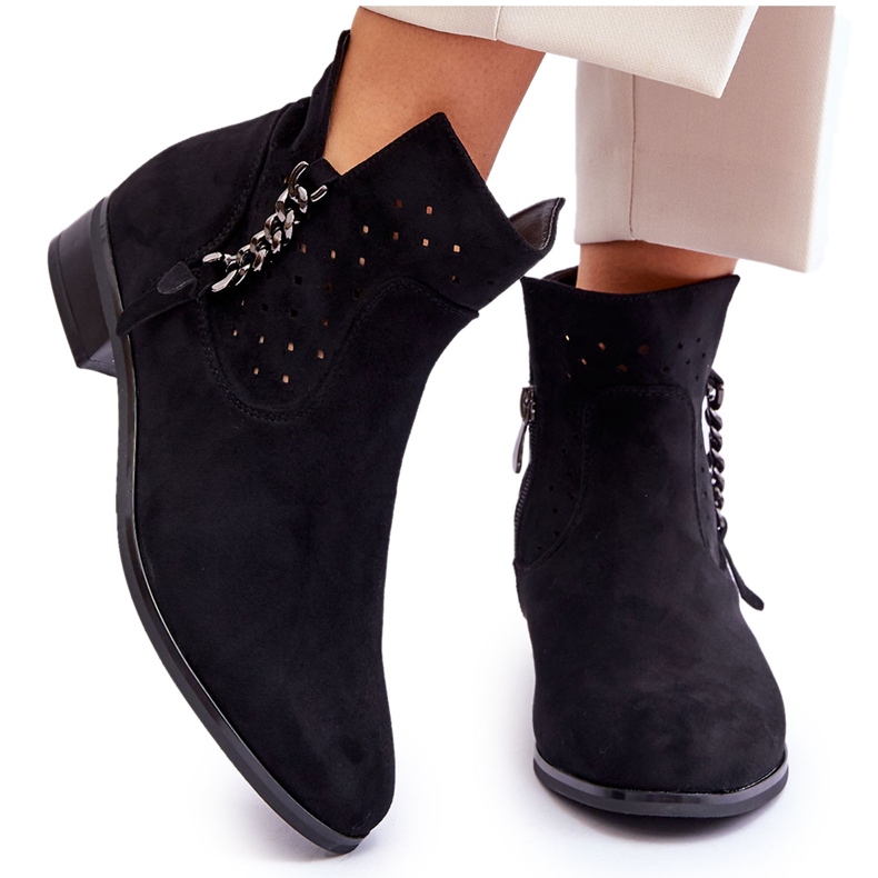 Vinceza Női velúr cipzáros csizma, fekete Belliano