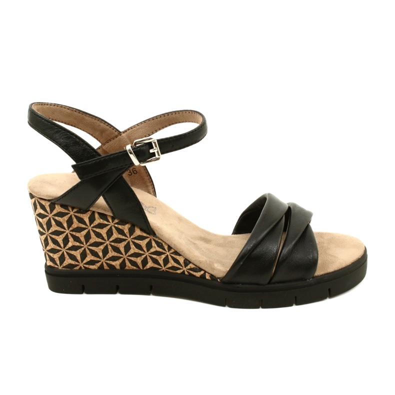 Caprice Wedge bőrszandál 9-28710-20 040 Black Softnap fekete