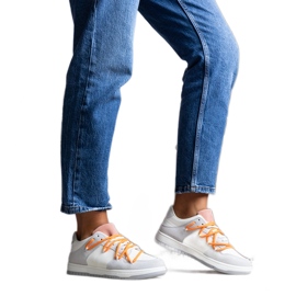 Aucoin szürke tornacipő narancssárga fűzővel fehér