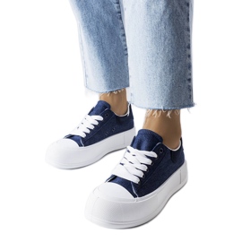 Sötétkék platform tornacipő a Josseaume-tól Sötétkék platform tornacipő a Josseaume-tól