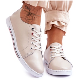 S.Barski Női bőr tornacipő bézs Renes barna S.Barski Női bőr tornacipő bézs Renes barna