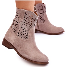 Lewski Shoes Női velúr áttört csizma Leski cipő 3301 Cappuccino barna Lewski Shoes Női velúr áttört csizma Leski cipő 3301 Cappuccino barna