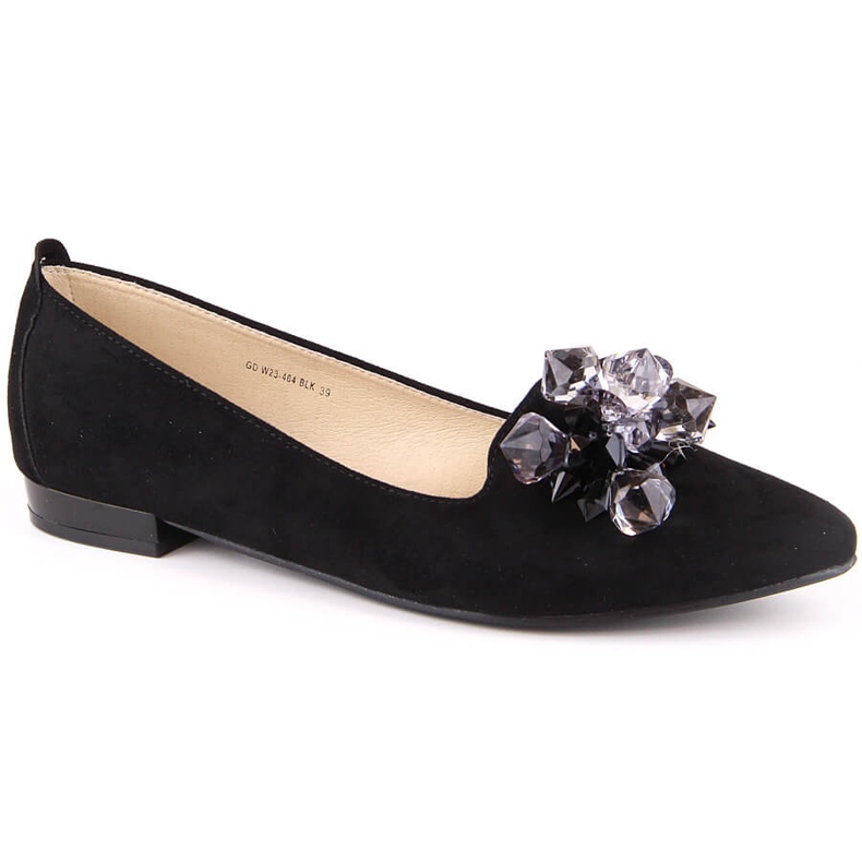 Női fekete velúr balerinák kristályokkal T.Sokolski W23-464
