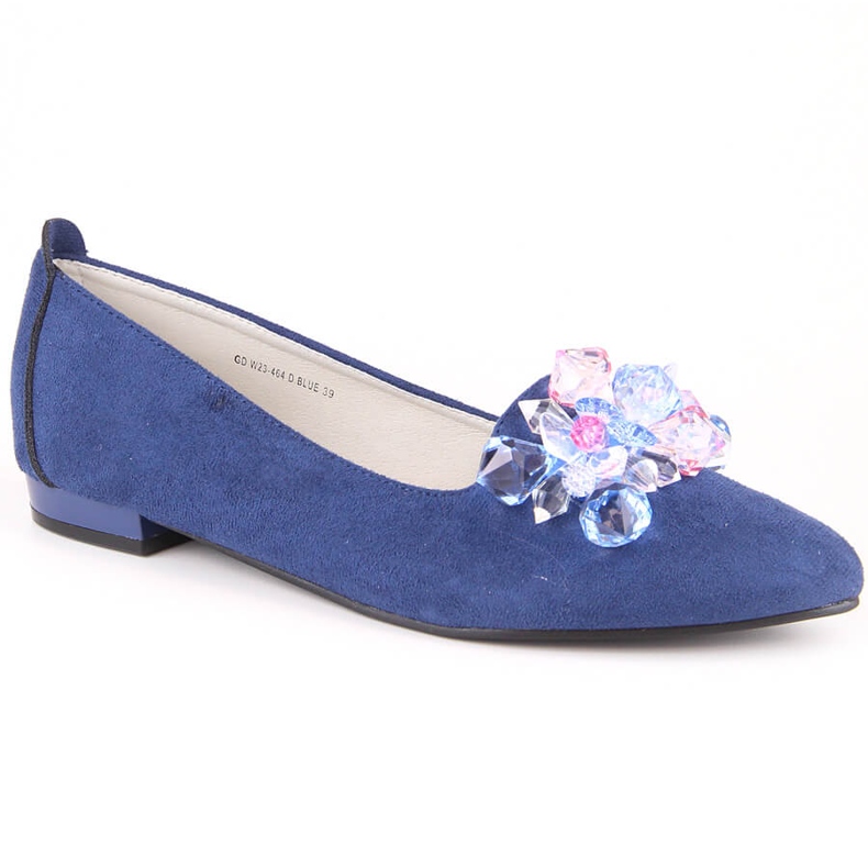 Női kék velúr balerinák kristályokkal T.Sokolski W23-464