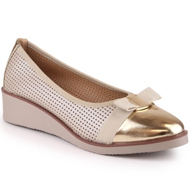 Női áttört arany ékcipő Potocki SZ12037 aranysárga