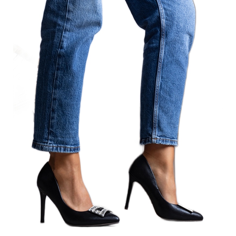 Tyson fekete fényes sarkú cipő