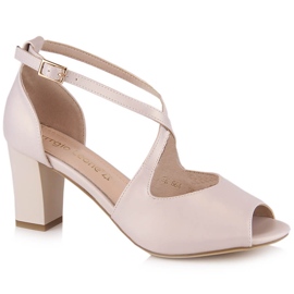 Női formális szandál a posta bézs gyöngyön, Sergio Leone SK864