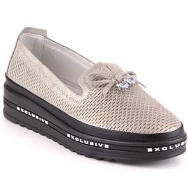 S.Barski AL22400 női bőr kényelmes bebújós arany cipő aranysárga