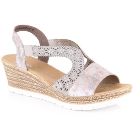 Kényelmes női felbújós szandál elasztikus Rieker 61916-91 sokszínű