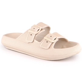 Női sportpapucs a platformon bézs Big Star LL274611