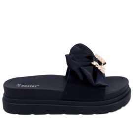 BM Teddy Black platformpapucs macival fekete