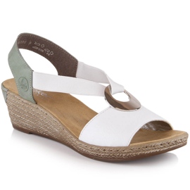 Kényelmes női ékszandál Rieker 624H6-80 fehér