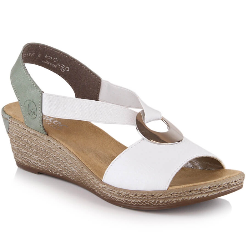 Kényelmes női ékszandál Rieker 624H6-80 fehér