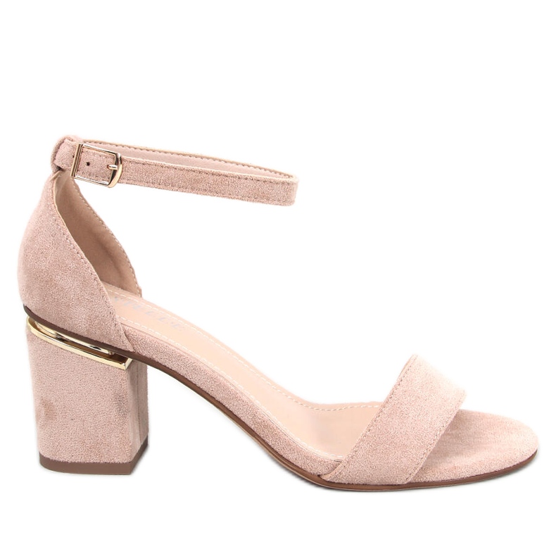 BM Dicarlo Khaki velúr sarkú szandál bézs