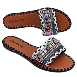 Marokkó fekete Marrakesh papucs