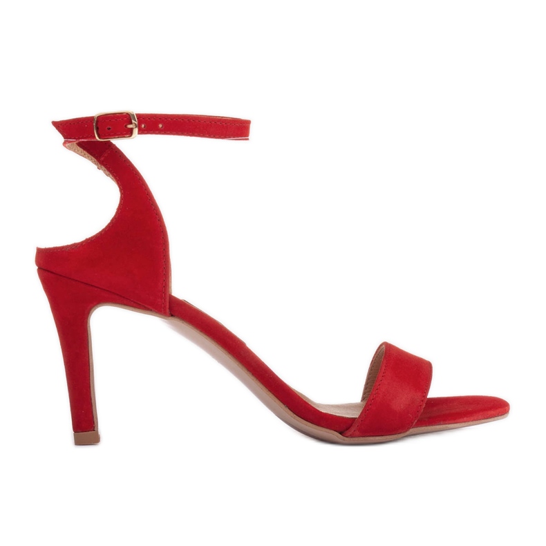 Marco Shoes Elegáns szandál természetes velúrból piros